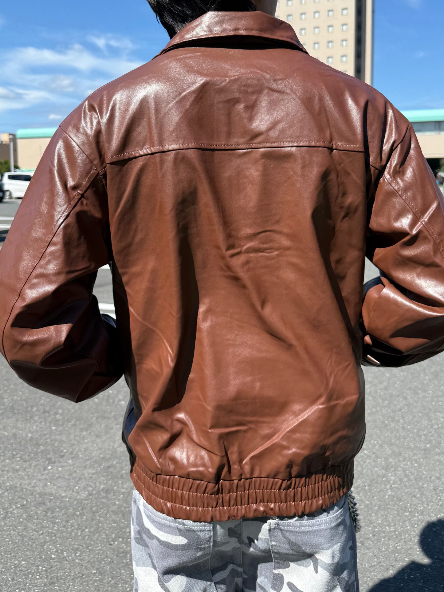 ワンポイントフェイクレザージャケット DPB90046