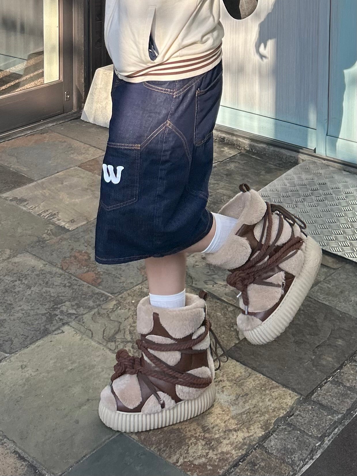 ロゴプリントデニムハーフパンツ DPB98050