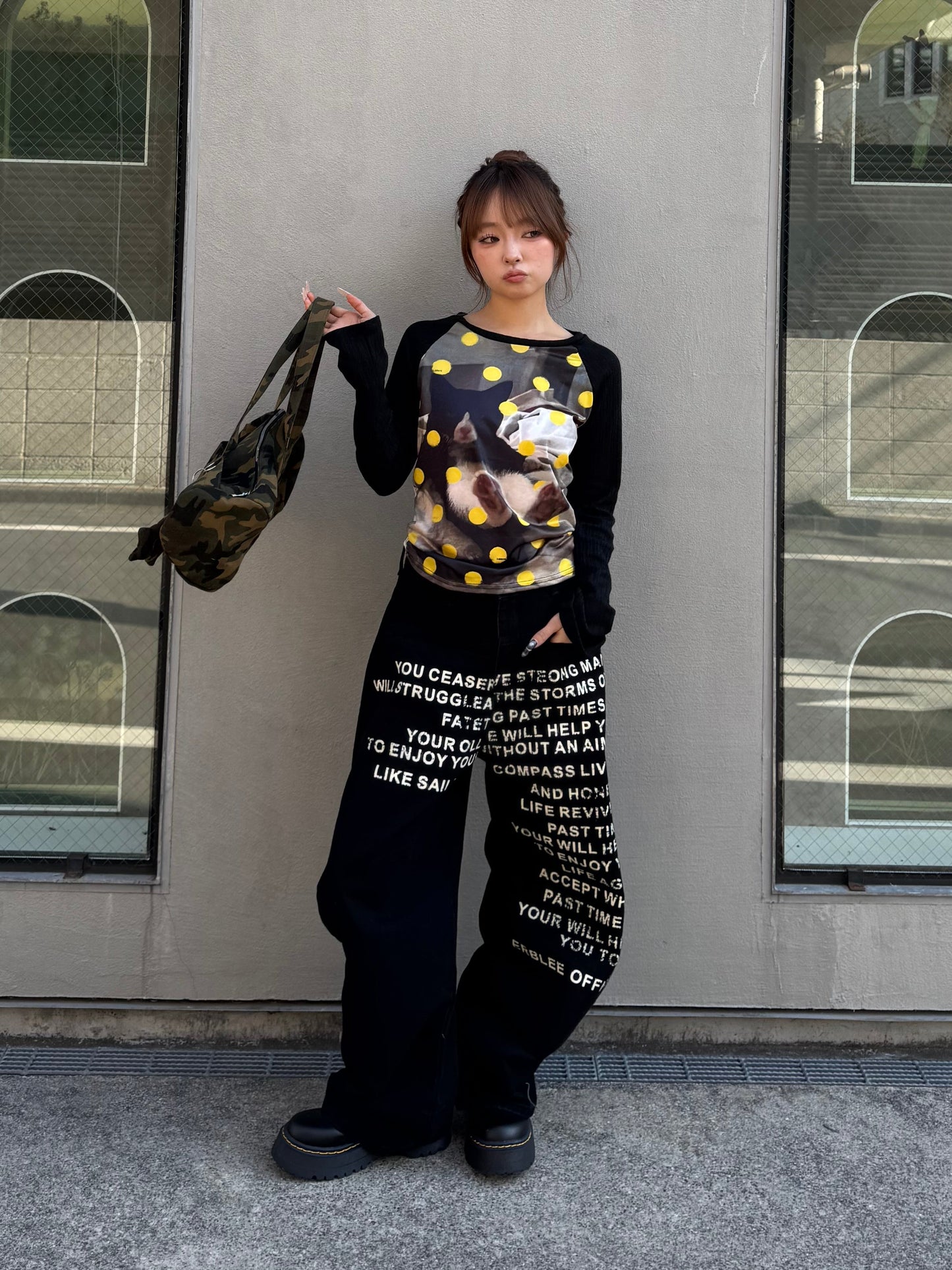 レタリングロゴワイドパンツ DPB86186