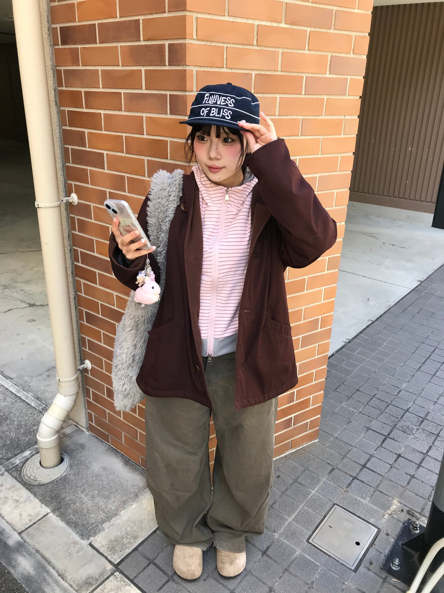 ボーダーピンクジップパーカー DPB89191