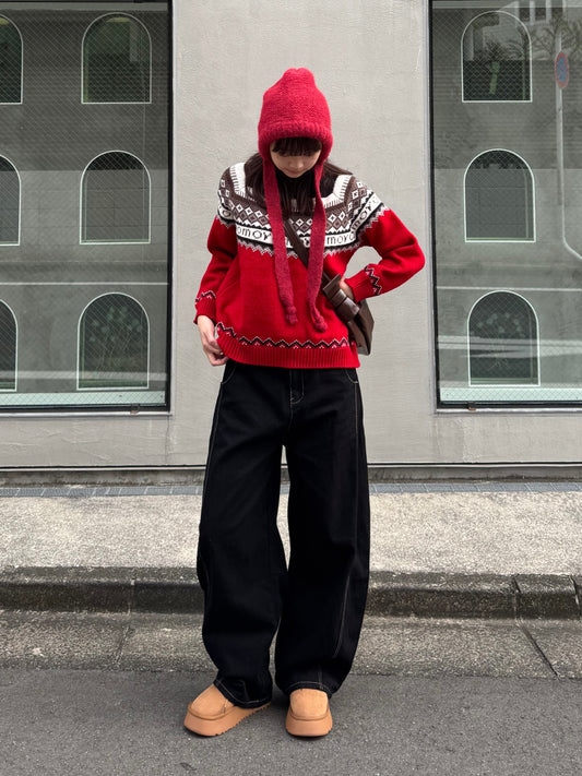 ノルディック柄ニットプルオーバー DPB91055