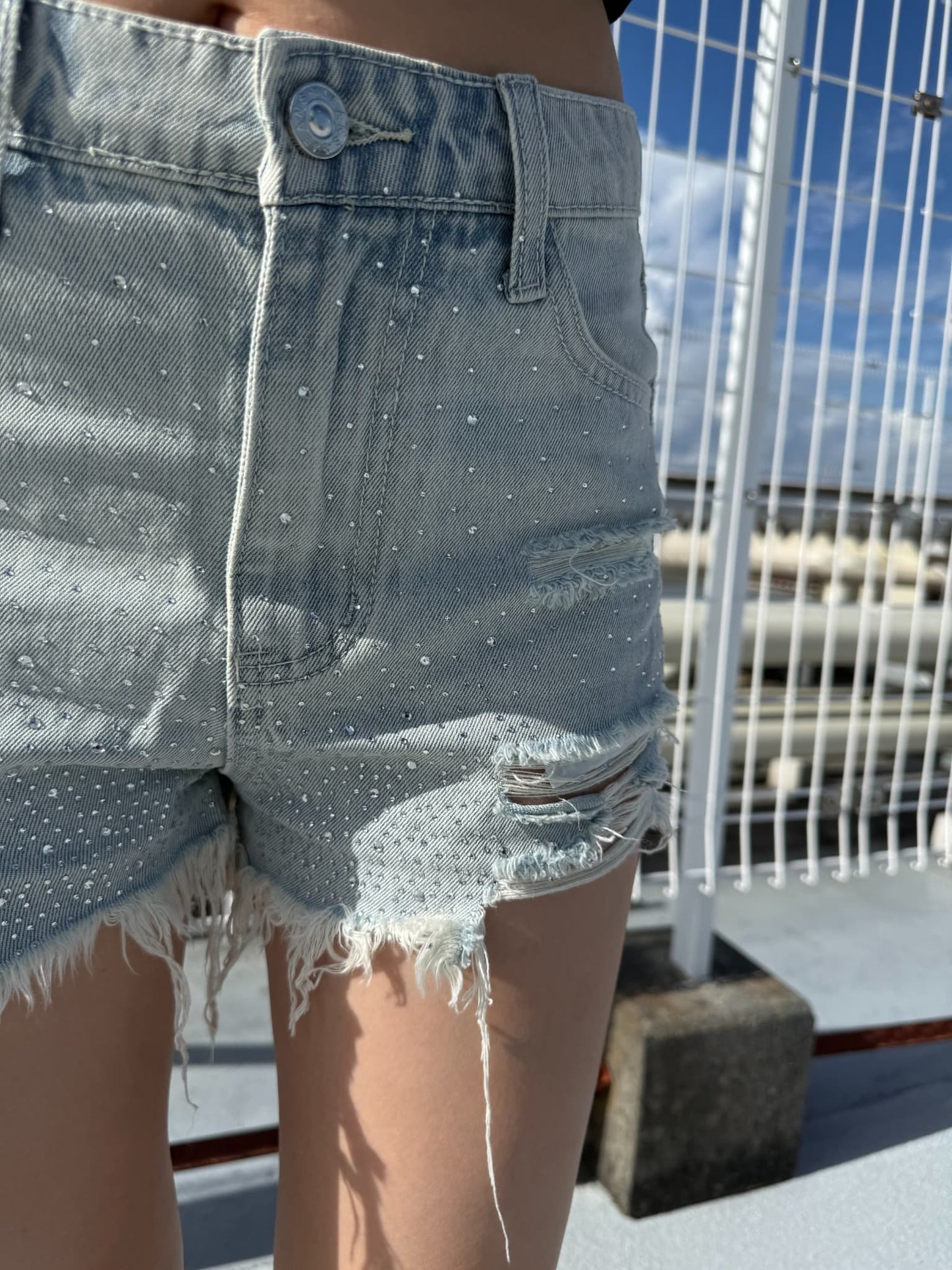 【即納】ダメージストーンミニショートパンツ DPB73664S