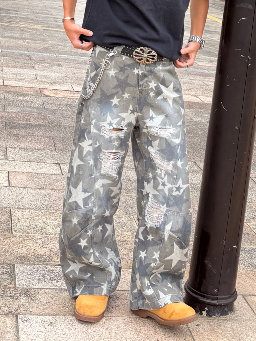 カモフラスターダメージカーブパンツ DPB90225