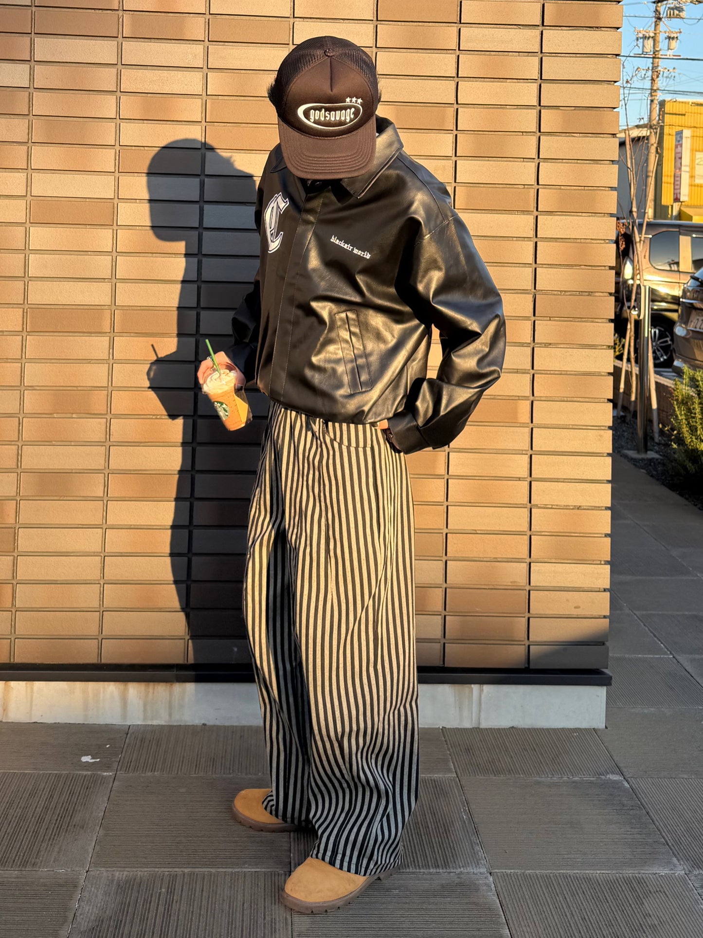 フェイクレザーバックロゴアウター DPB90041