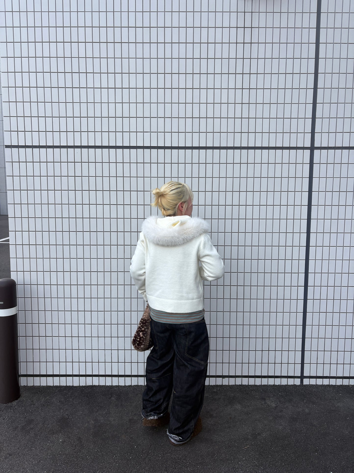 ファーフードニットパーカー DPB97066