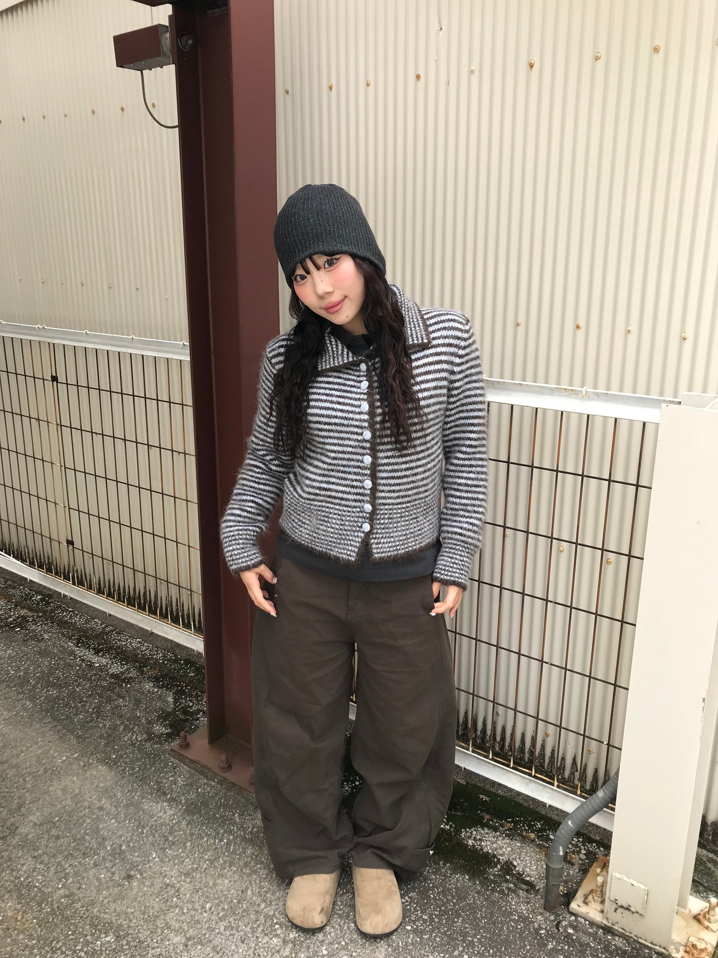 ニットボーダーポロトップス DPB89188