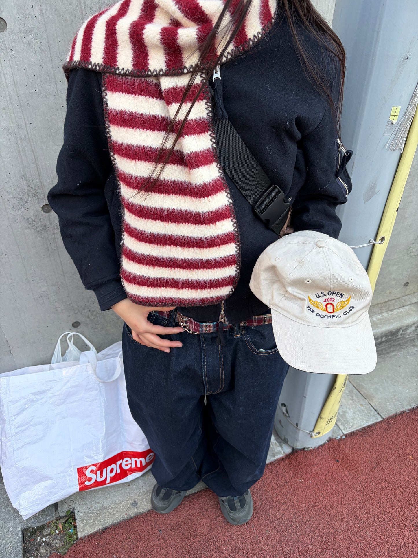 ステッチボーダーニットマフラー DPB92075