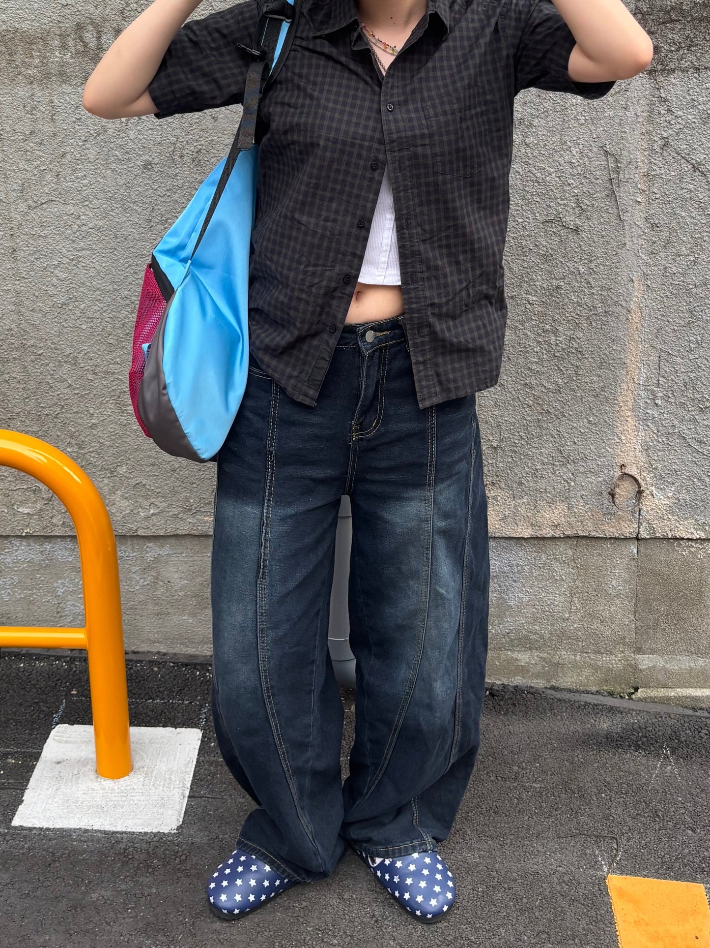 バックレタリングワークデニムパンツ DPB89034