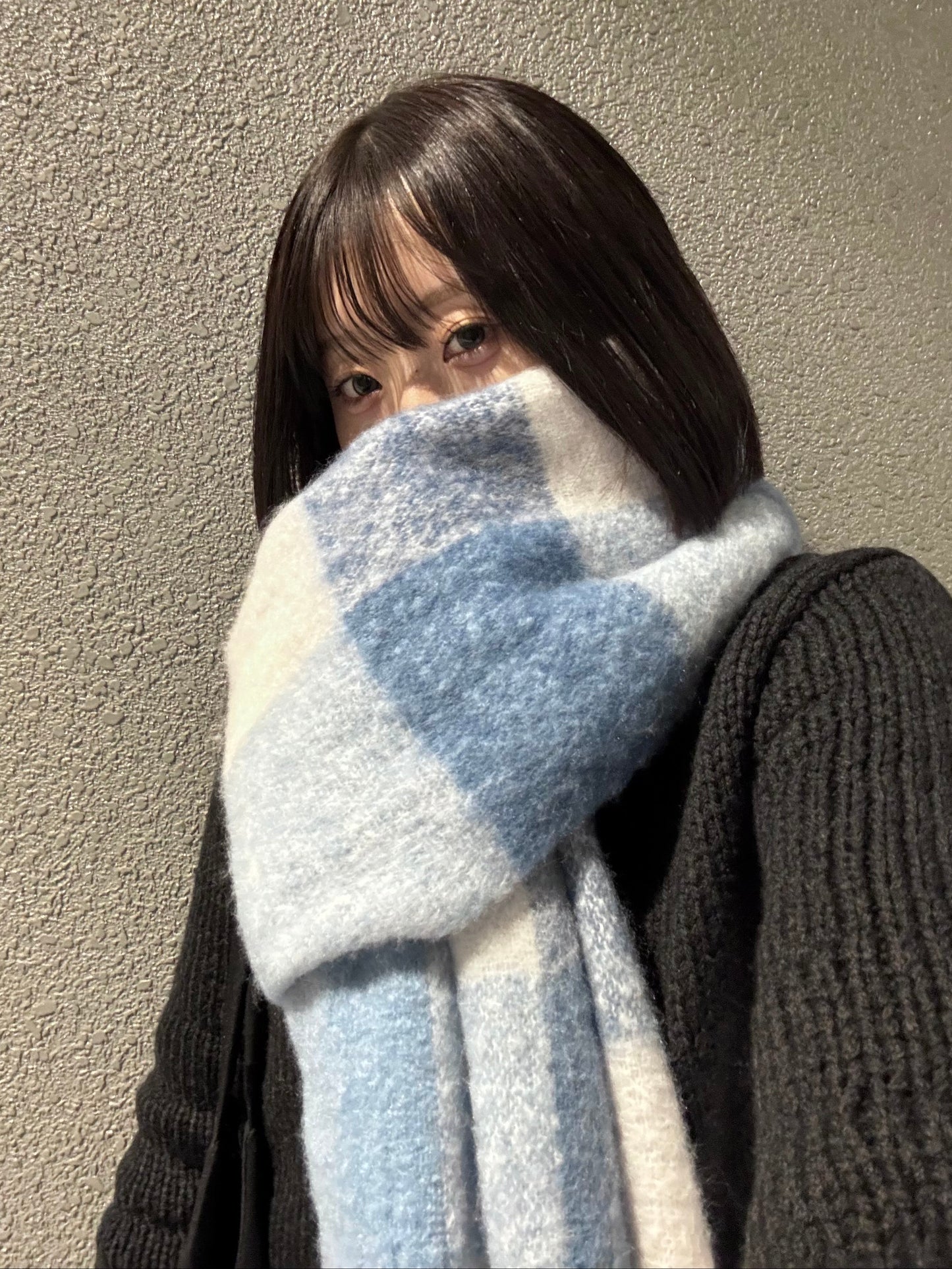 チェック柄ボリュームマフラー DPB93034