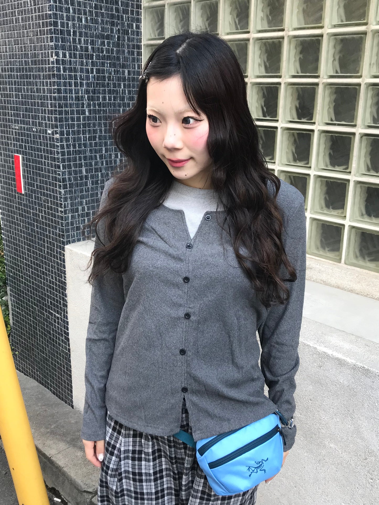 ダークグレーレイヤードトップス DPB89194