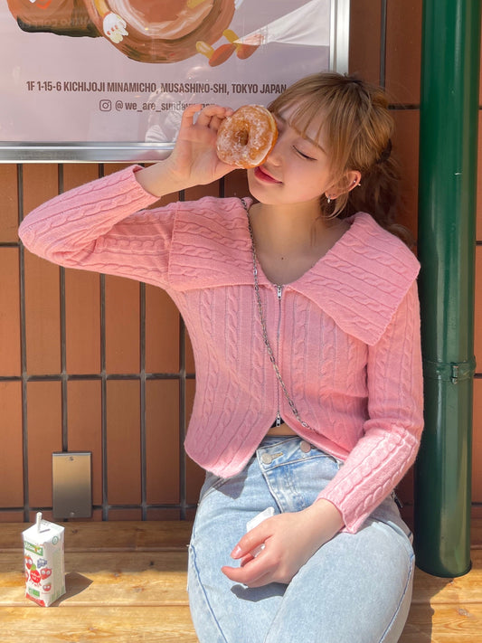 ダブルジップピンクニット DPB68051