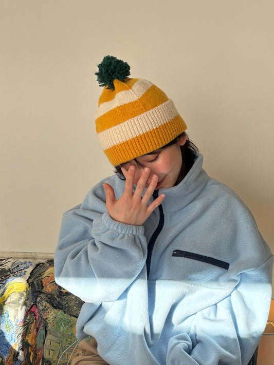 ポンポンボーダーニット帽 DPB84341