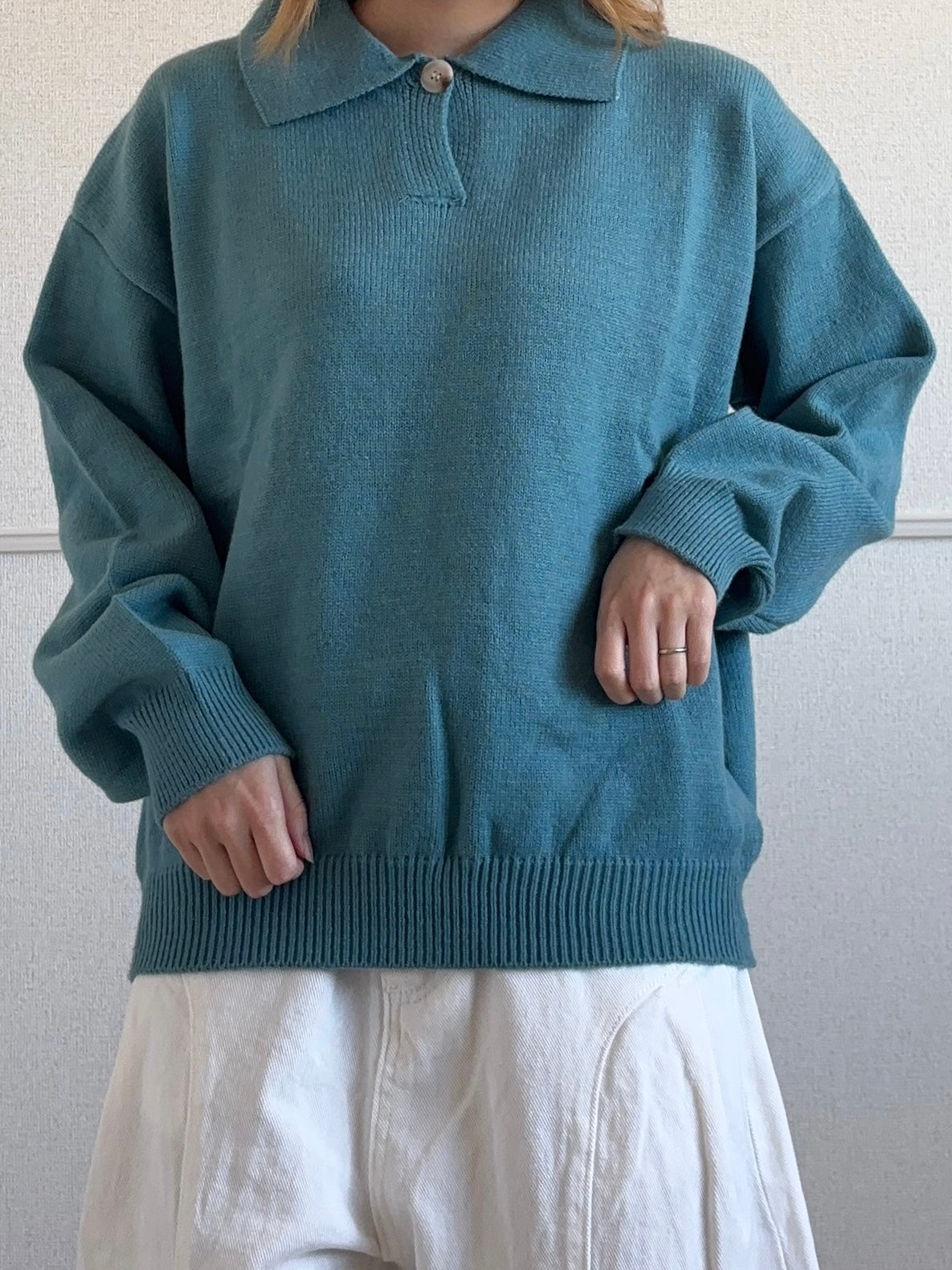 ポロカラーブルーニット DPB88219