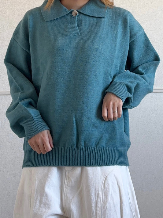ポロカラーブルーニット DPB88219