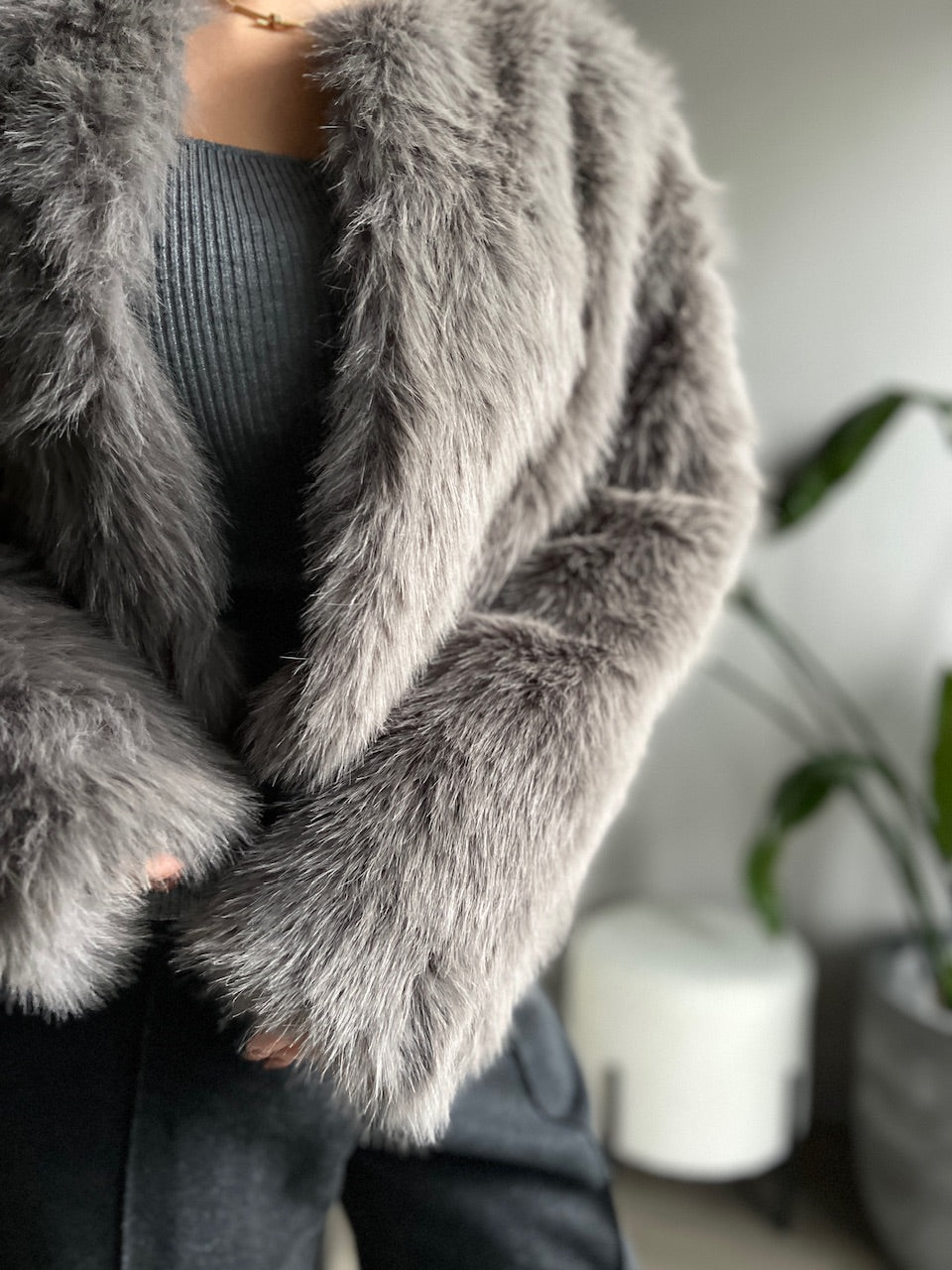 フェイクファーショートジャケット DPB56346