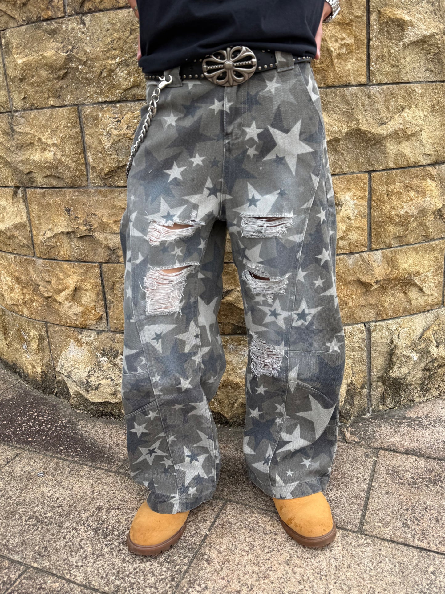 カモフラスターダメージカーブパンツ DPB90225