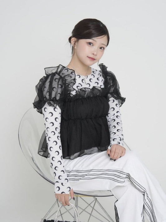 チュールギャザートップス CPA30034