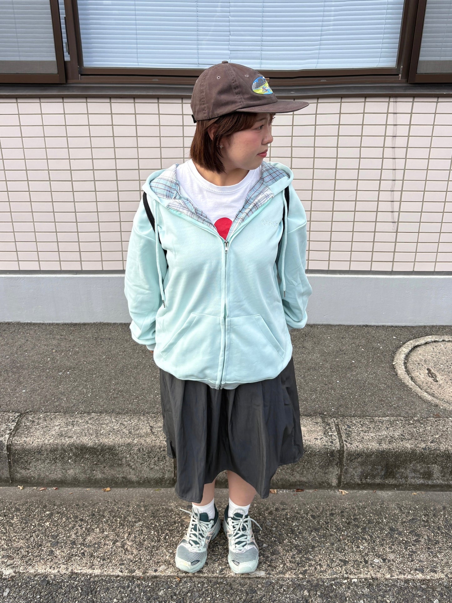 チェックジップパーカー DPB97009