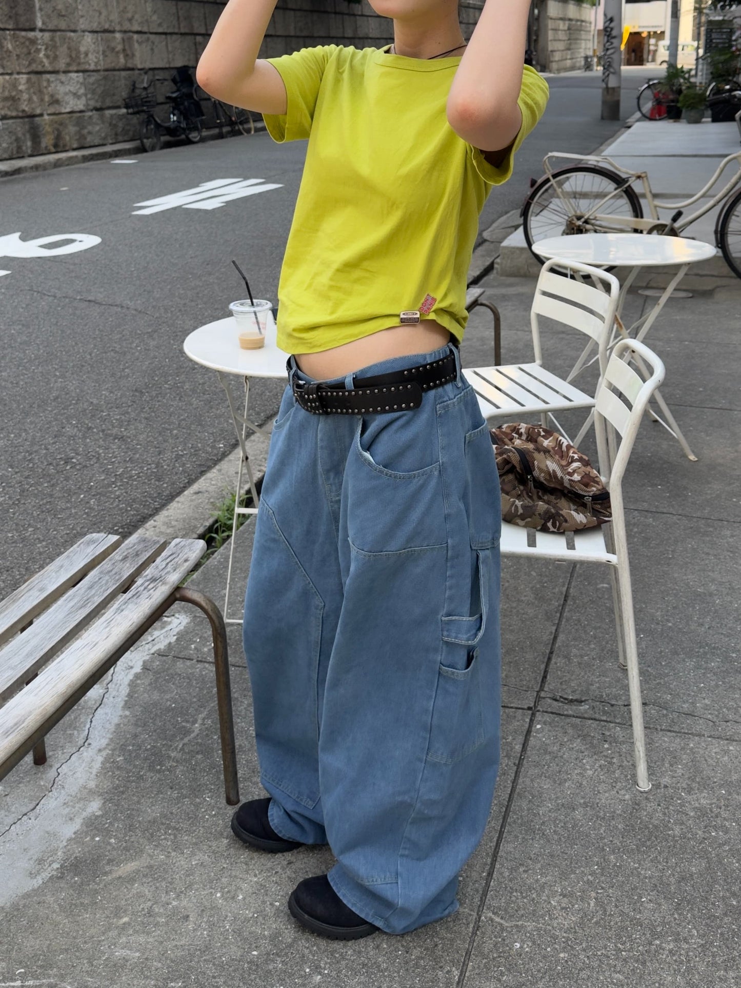 カジュアルダブルニーデニムパンツ DPB85570