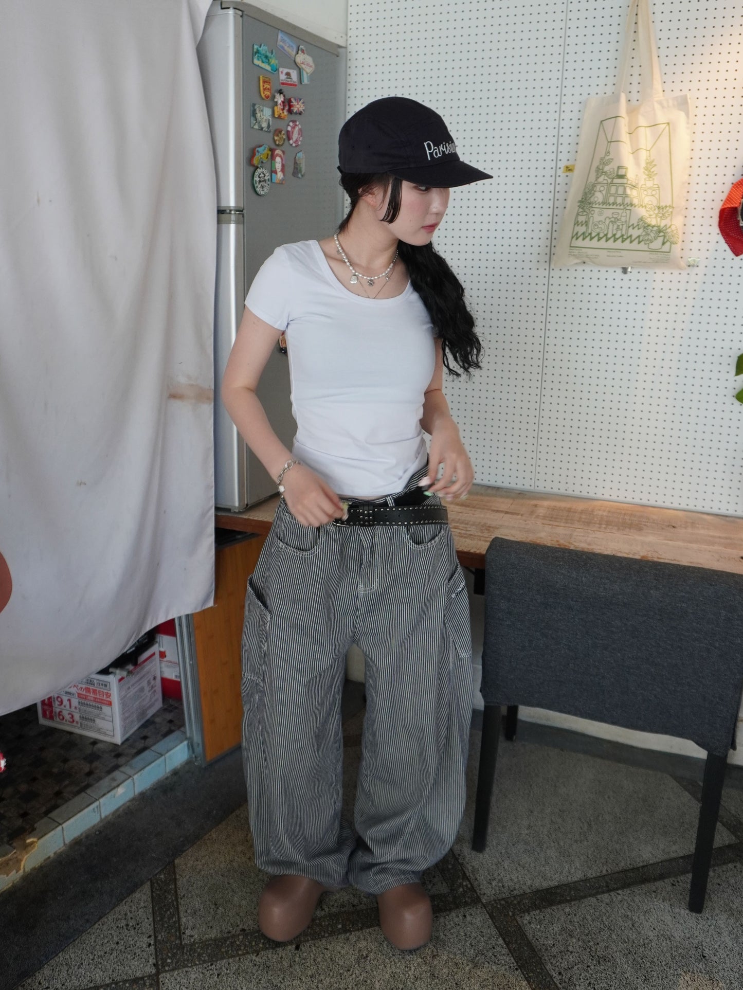 ストライプワイドデニムパンツ DPB85100