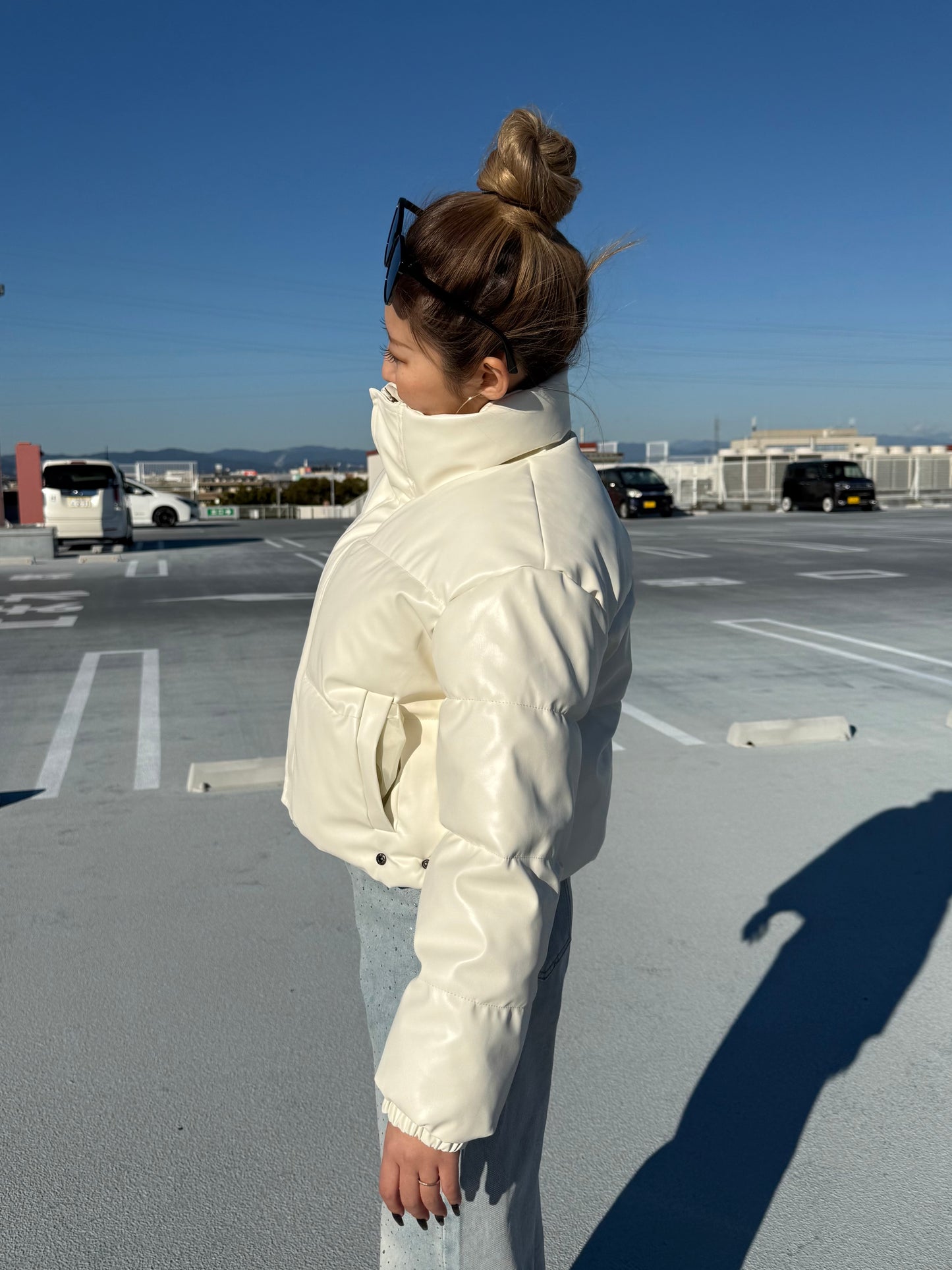 レザーショートダウンジャケット DPB73595