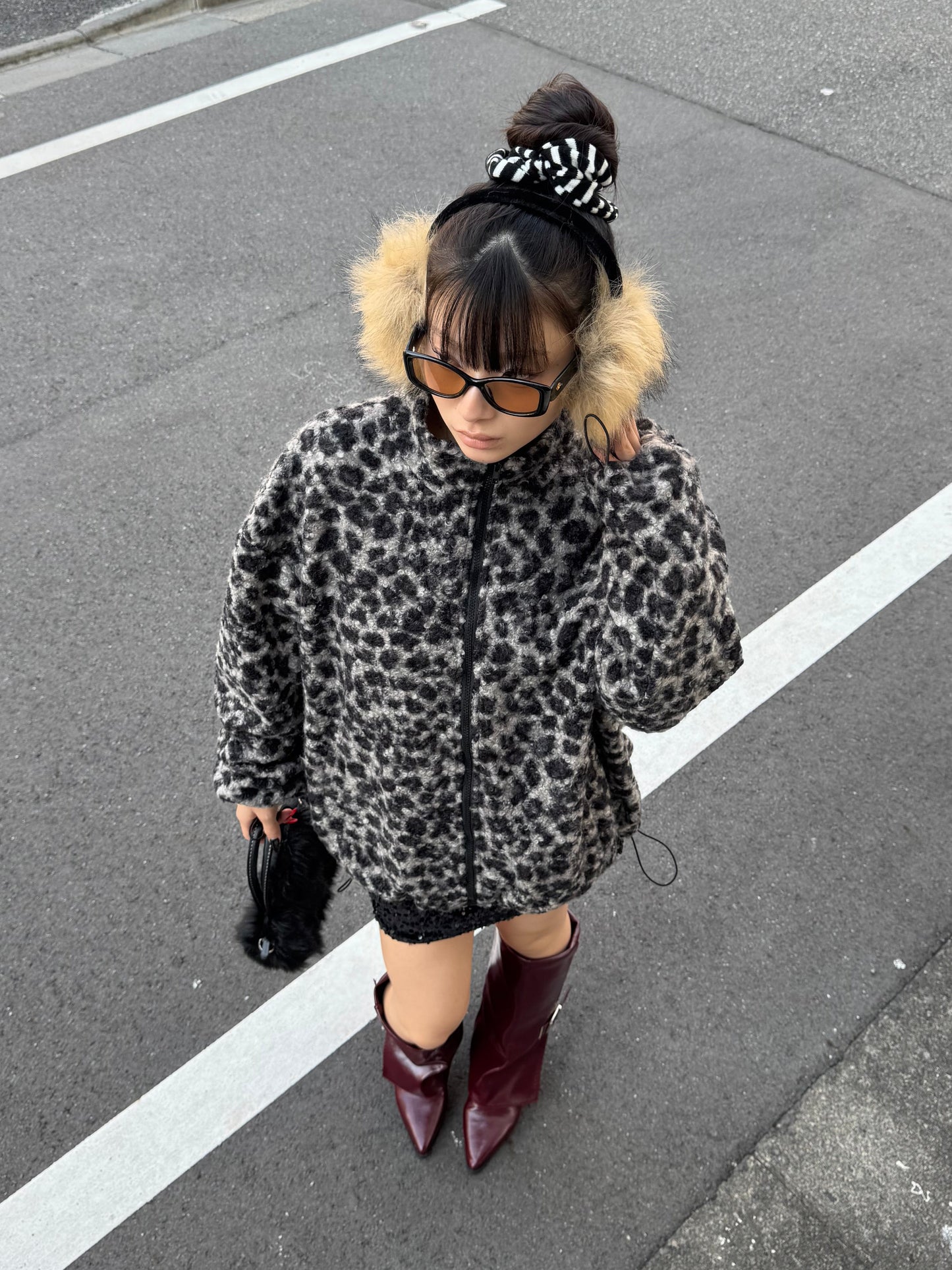 レオパードボアジップジャケット DPB86166