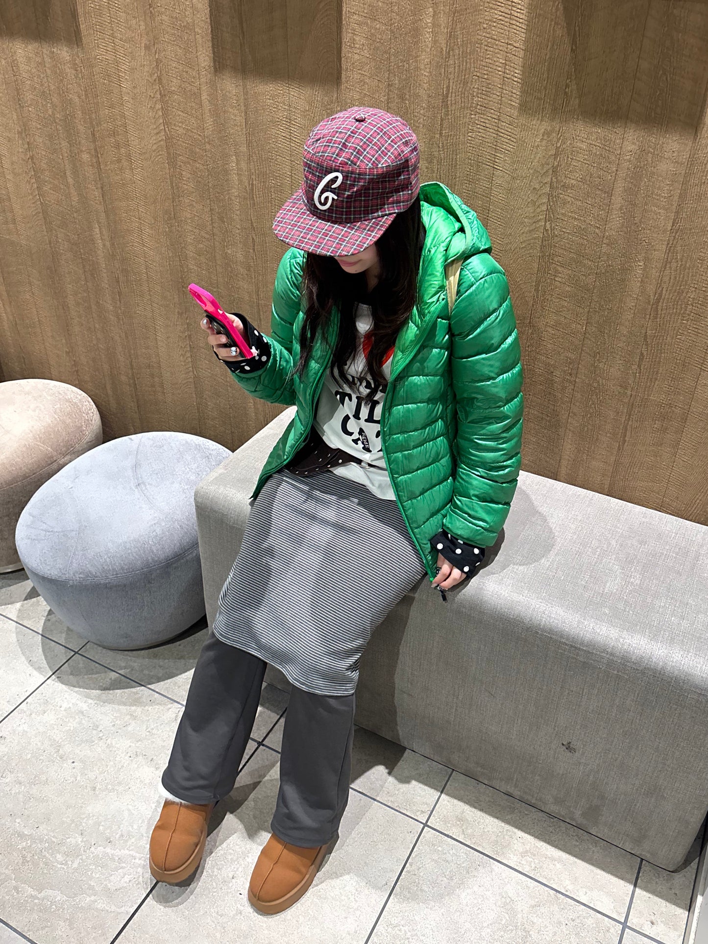 ストライプレイヤードスカートパンツ DPB89143