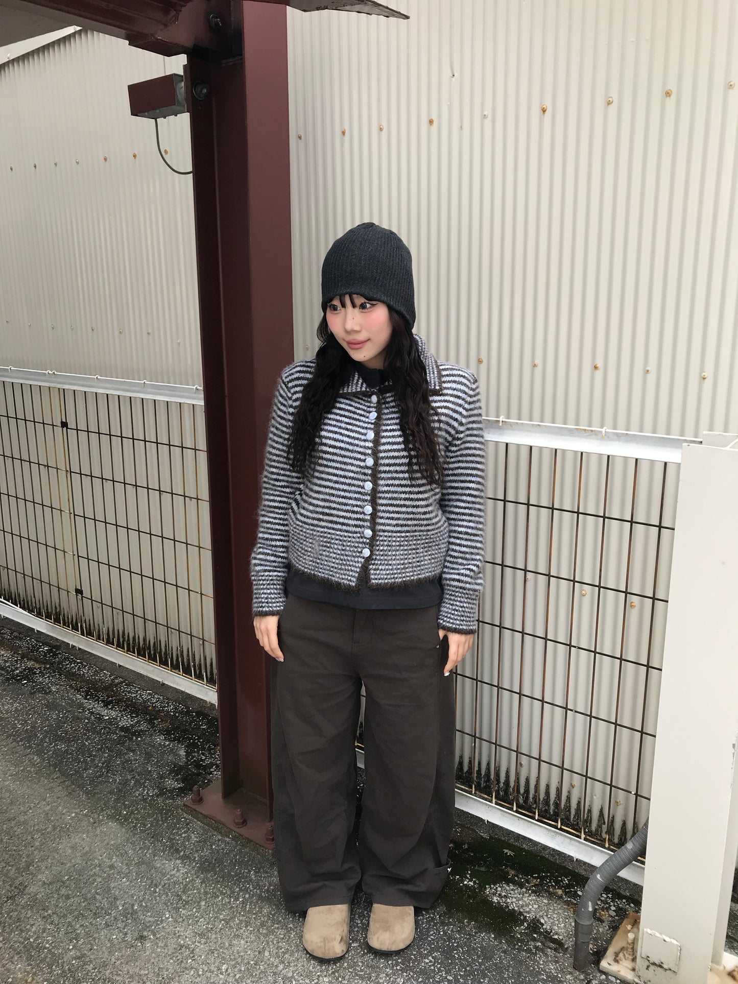 ニットボーダーポロトップス DPB89188