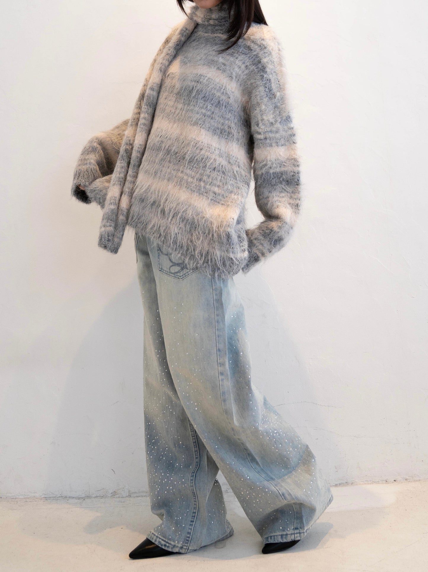 ラメストレートデニムパンツ DPC02014