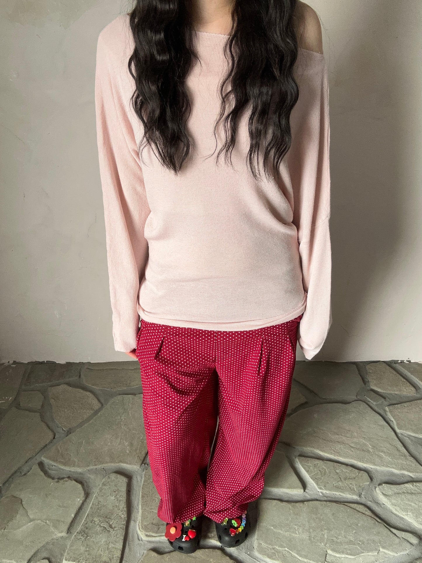 ピンクワンショルカットソー DPB95026