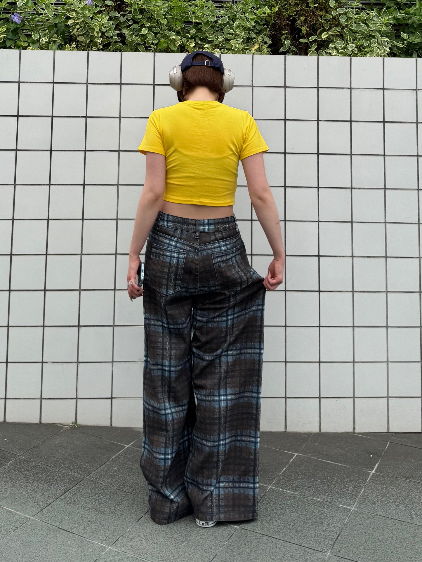 チェックデニムパンツ DPB91119