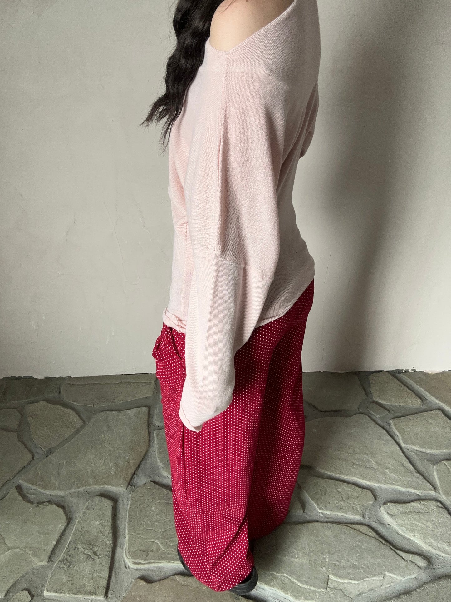 ピンクワンショルカットソー DPB95026