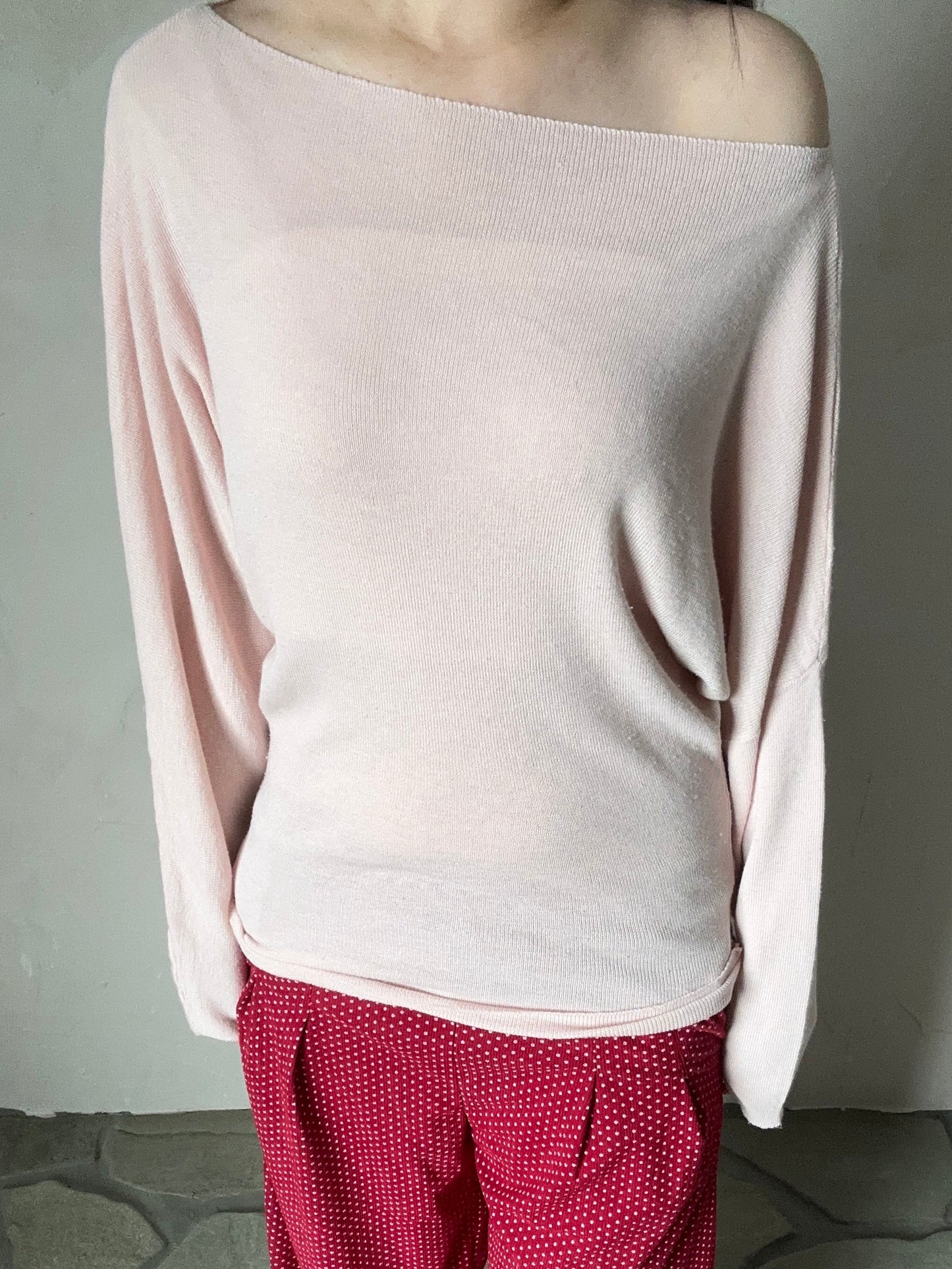 ピンクワンショルカットソー DPB95026