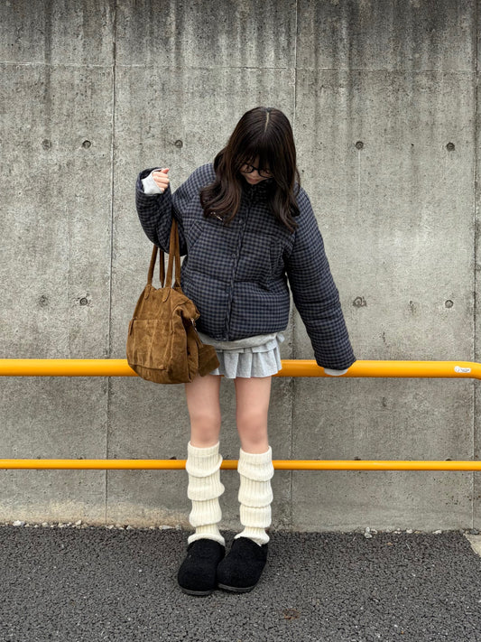 チェックショートダウンジャケット DPB98012