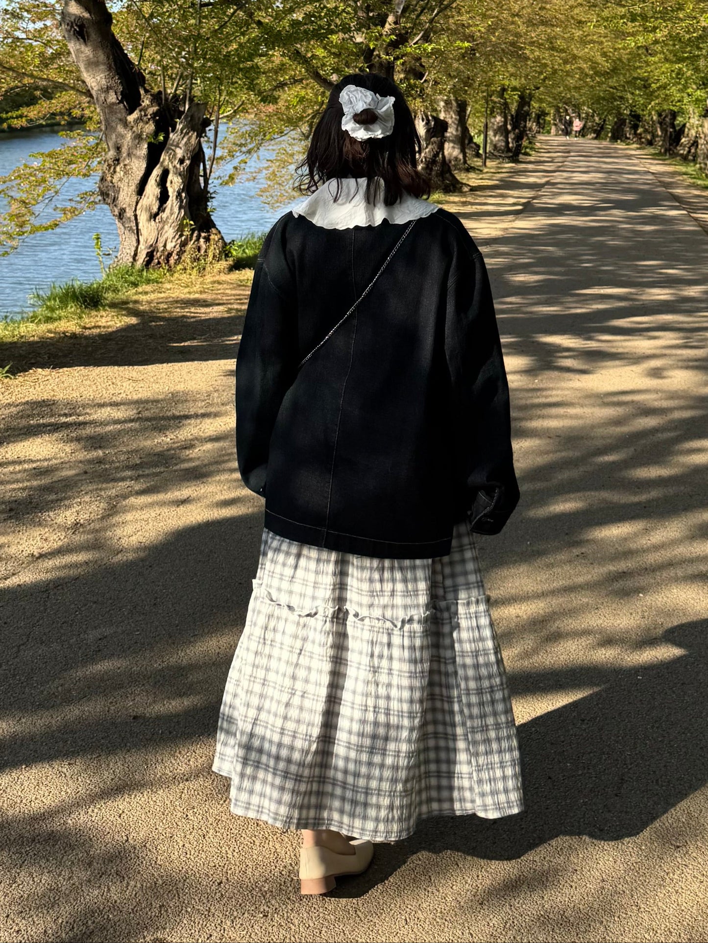 シフォンチェックフリルスカート DPC03051