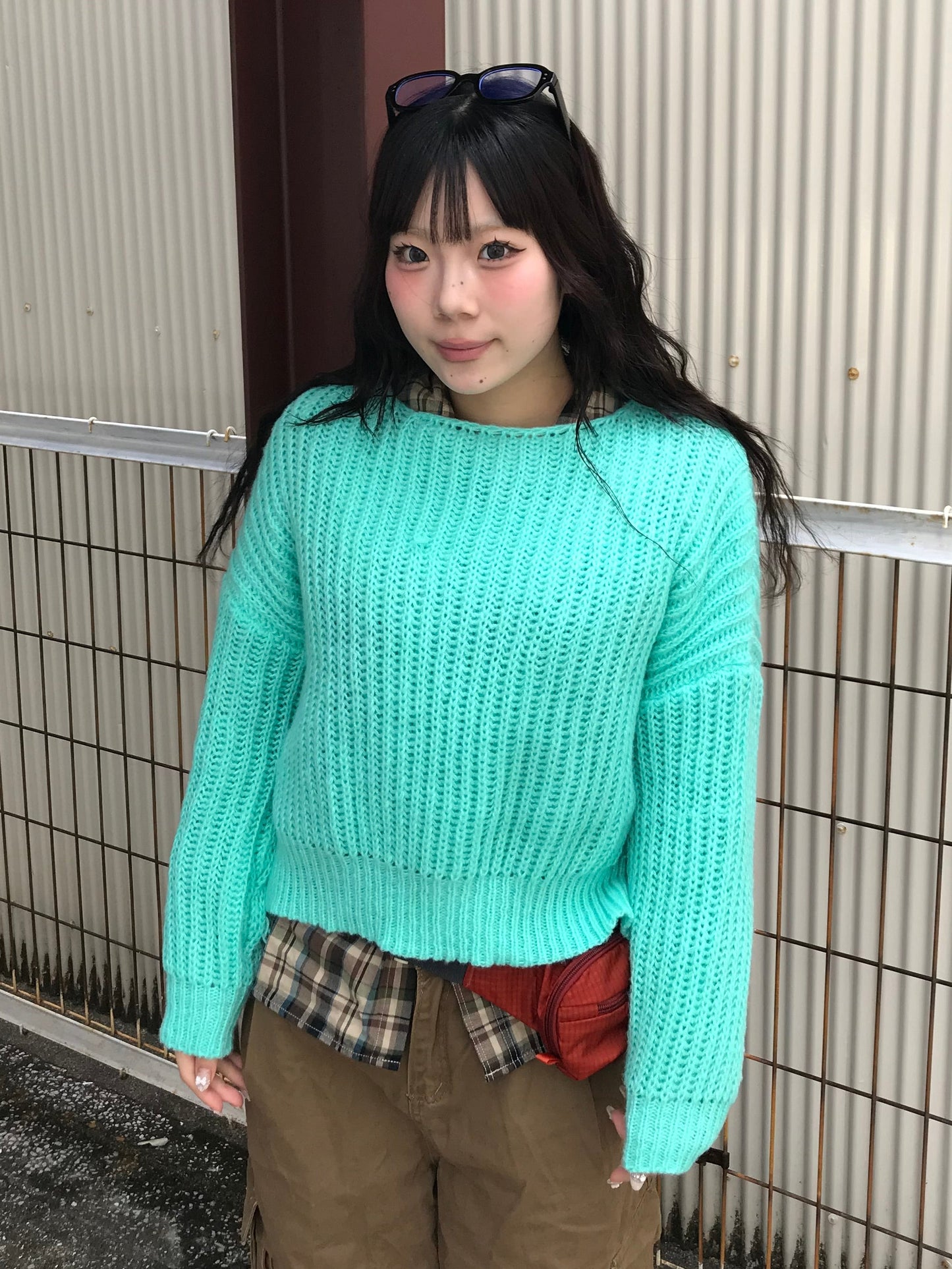 ワイドネックニットトップス DPB89216