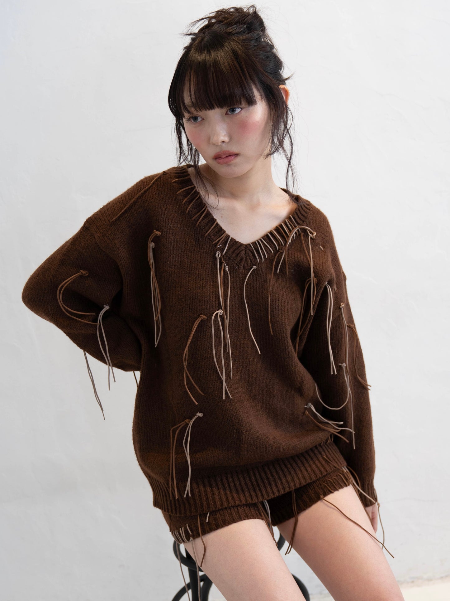 フリンジニットセットアップ DPC02011