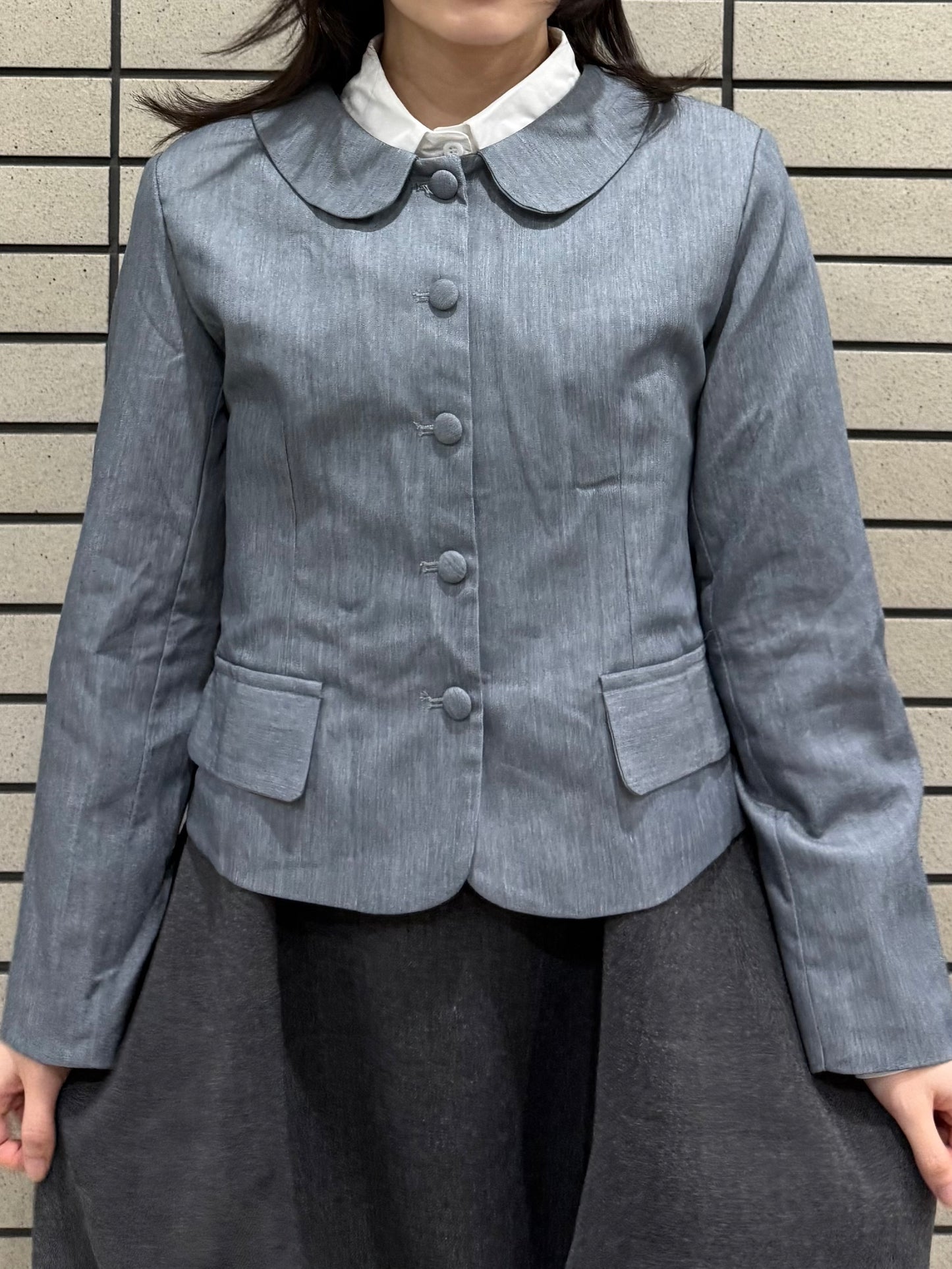 ライトグレーショートスーツジャケット DPA43706