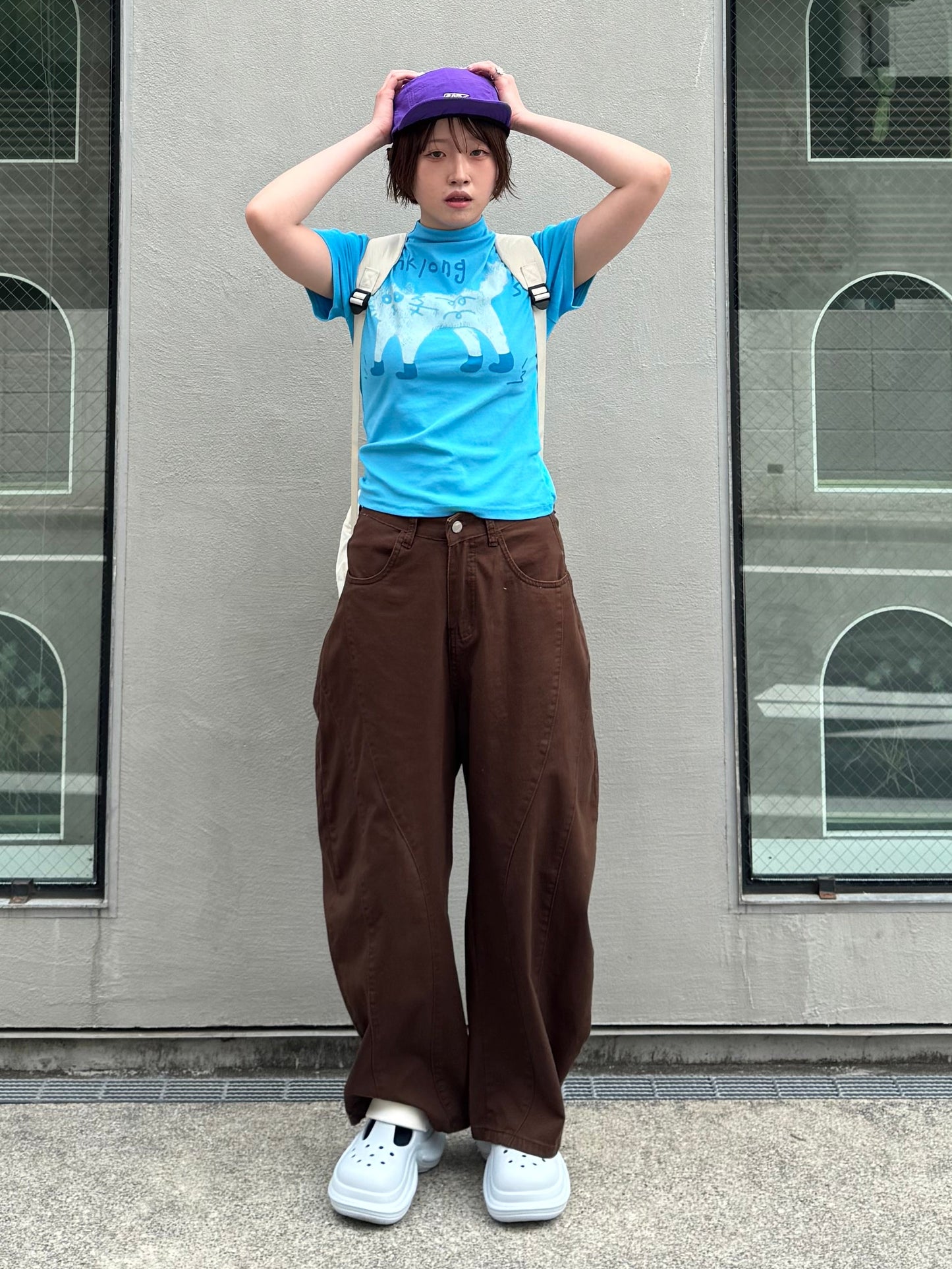フロントロゴフラットキャップ DPB91124