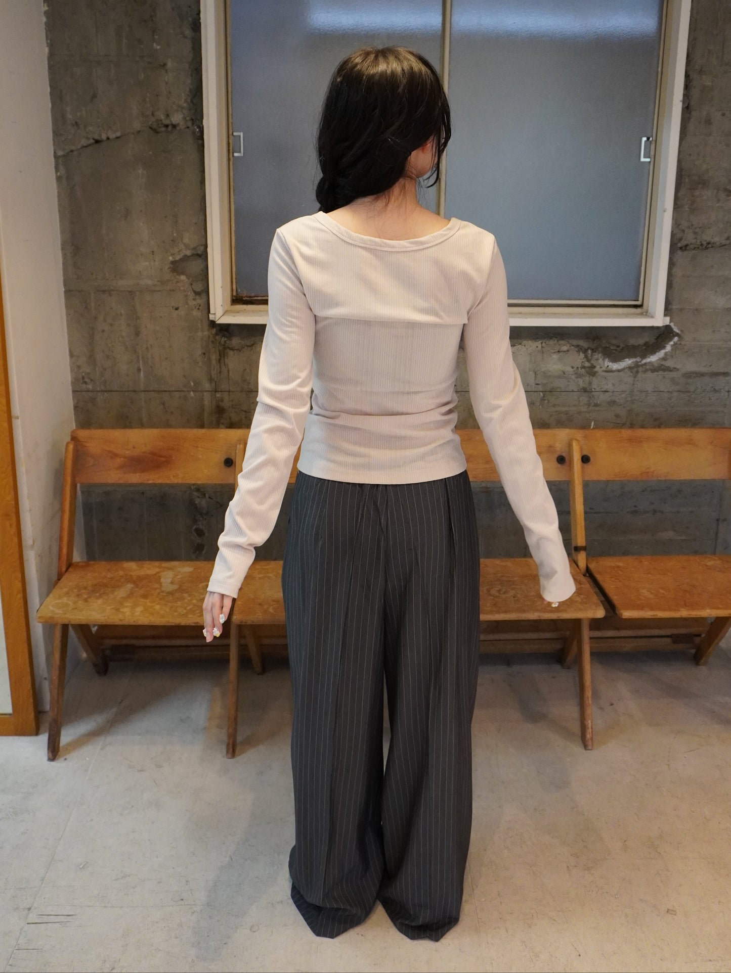 ボタンリブカットソー DPB85474