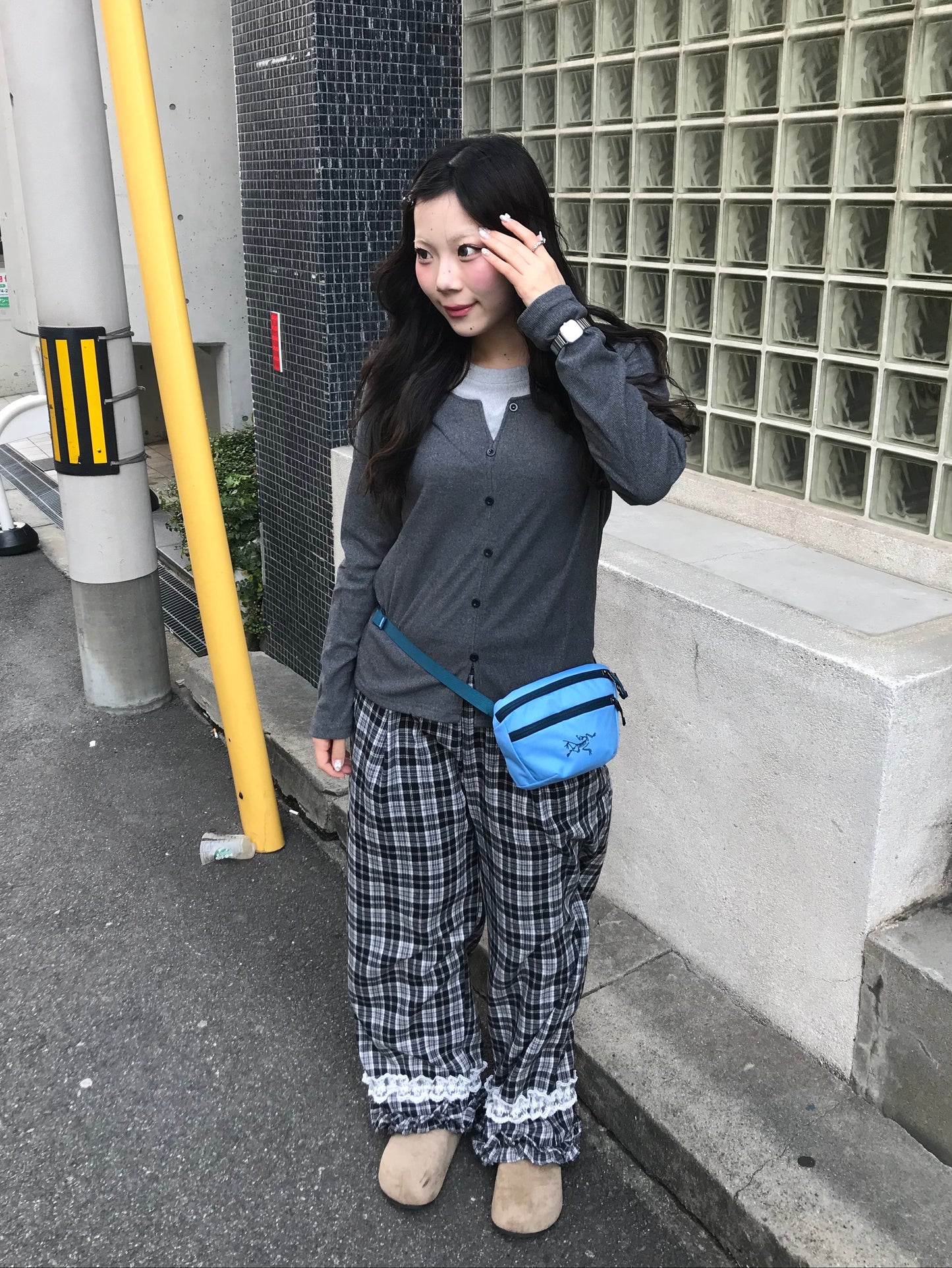 ダークグレーレイヤードトップス DPB89194