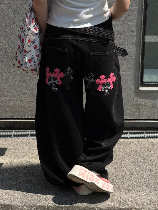 クロスパッチボリュームデニムパンツ DPB86270