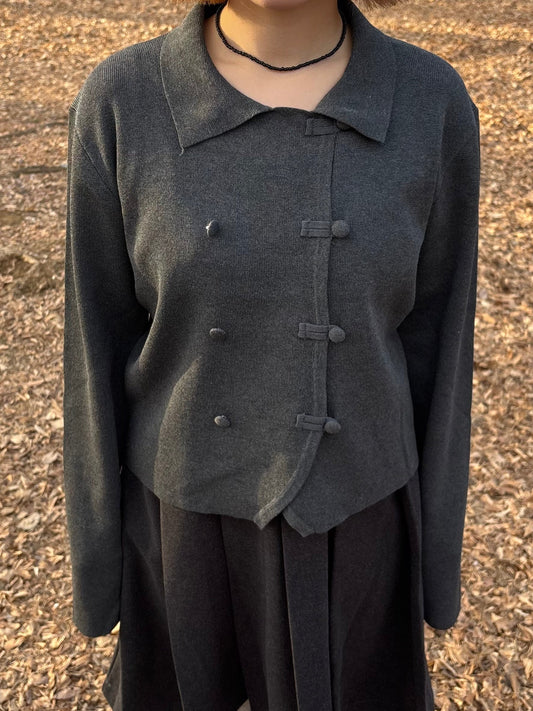 襟付きボタンニットトップス DPC04021