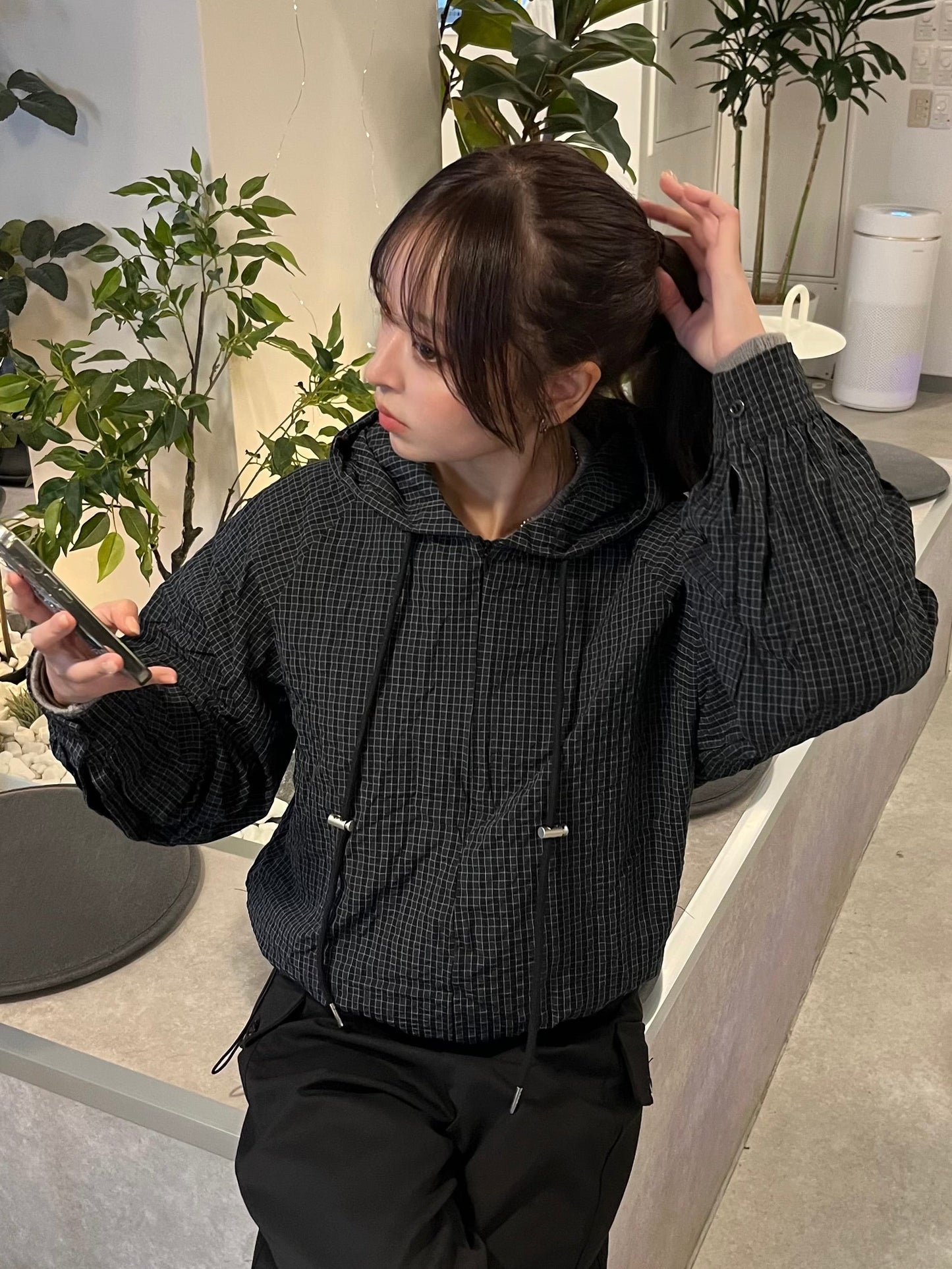 チェックアノラックパーカー DPB94024