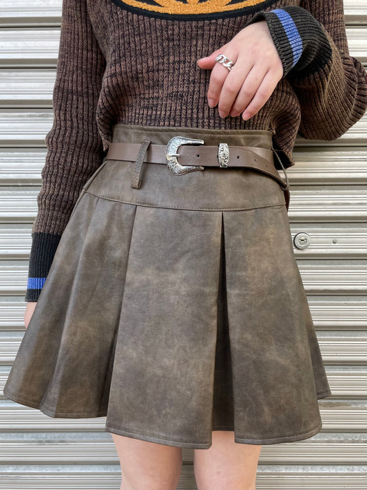 レザープリーツスカート DPB68011