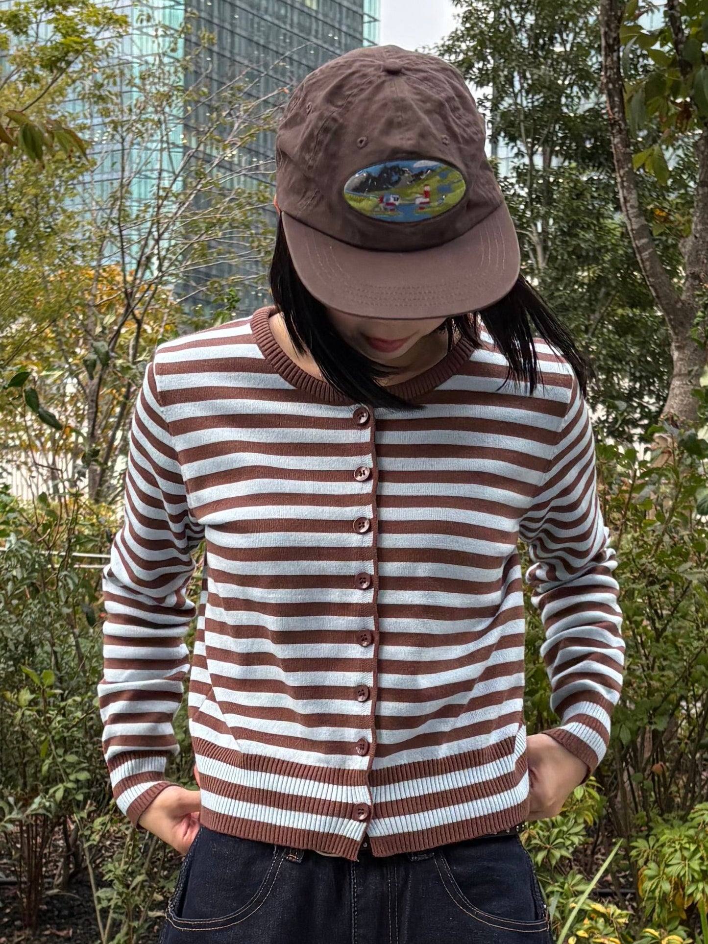 ボーダーカーディガン DPB99019