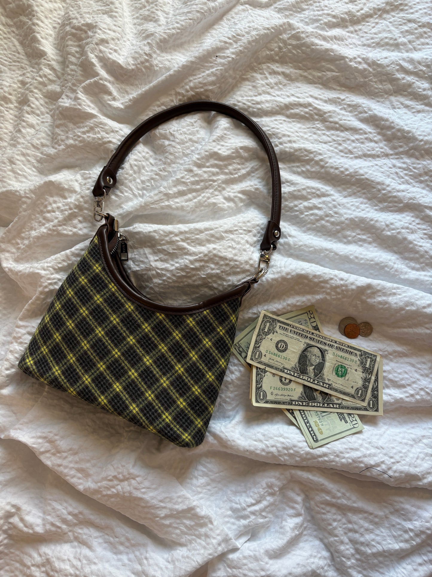 カジュアルチェックハンドバッグ DPA43778