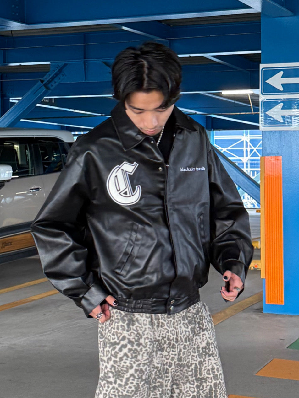 フェイクレザーバックロゴアウター DPB90041