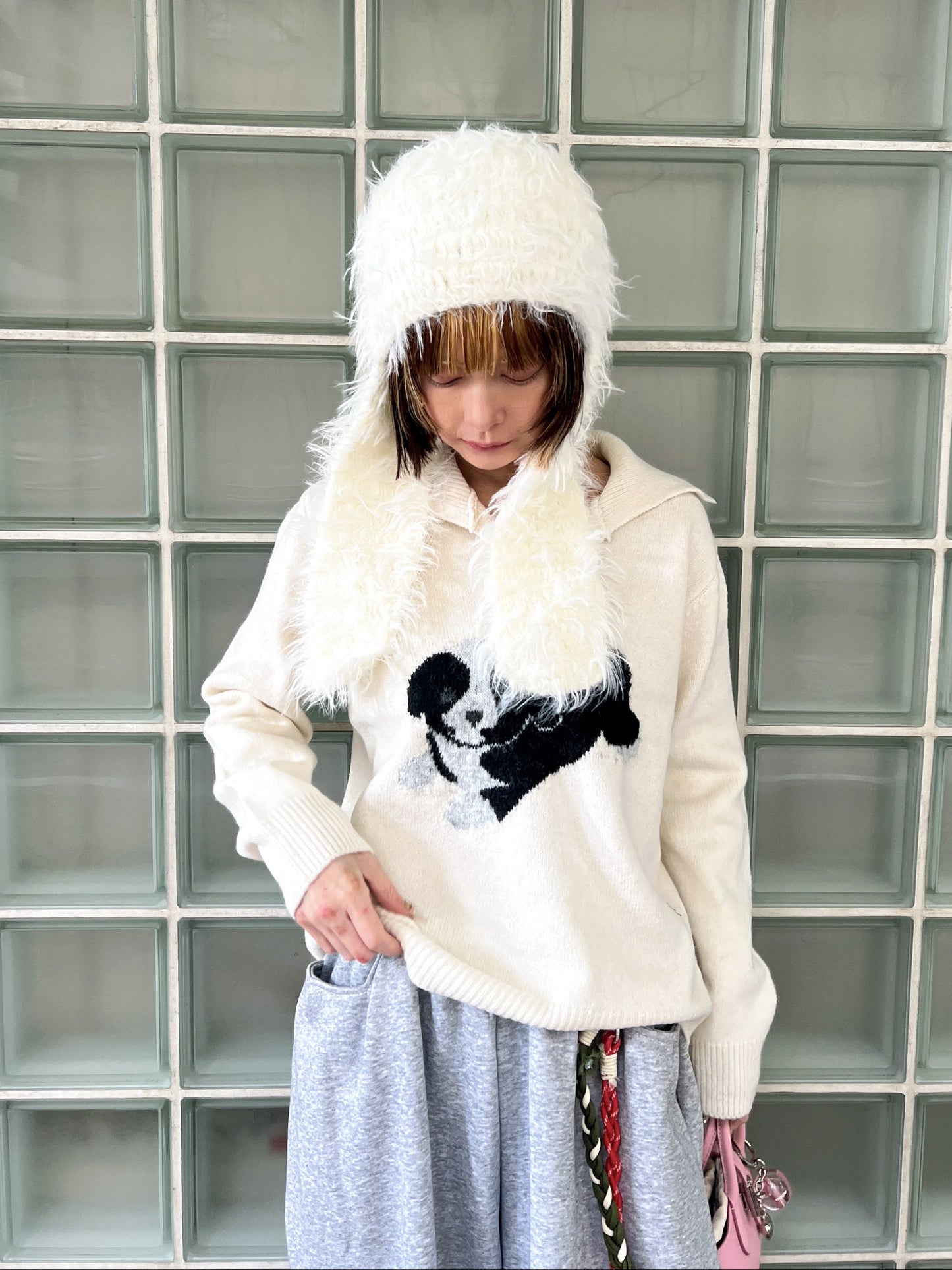 ドッグプリントニットプルオーバー DPB79220