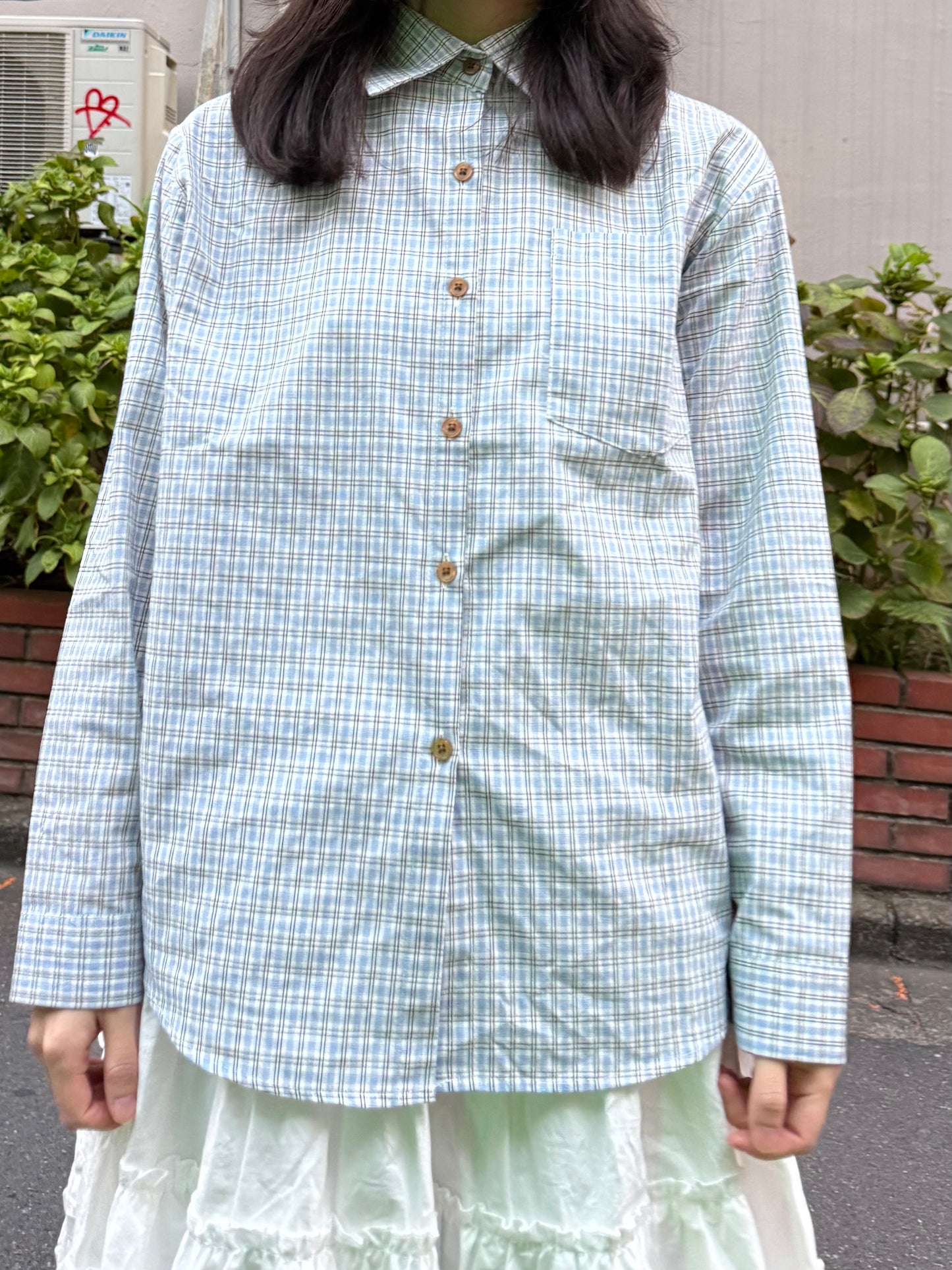 ライトブルーミニチェックシャツ DPA43675